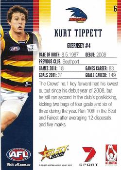 2012 Select AFL Champions #6 Kurt Tippett Back